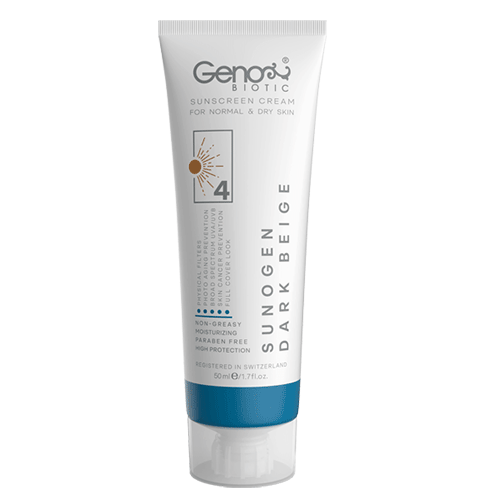کرم ضدآفتاب سانوژن (مناسب پوست های خشک و معمولی)-بژ تیره Dark Beige ژنوبایوتیک