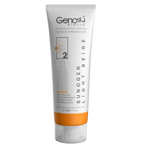 کرم ضدآفتاب سانوژن (مناسب پوست های چرب و مختلط)-بژ روشن Light Beige ژنوبایوتیک