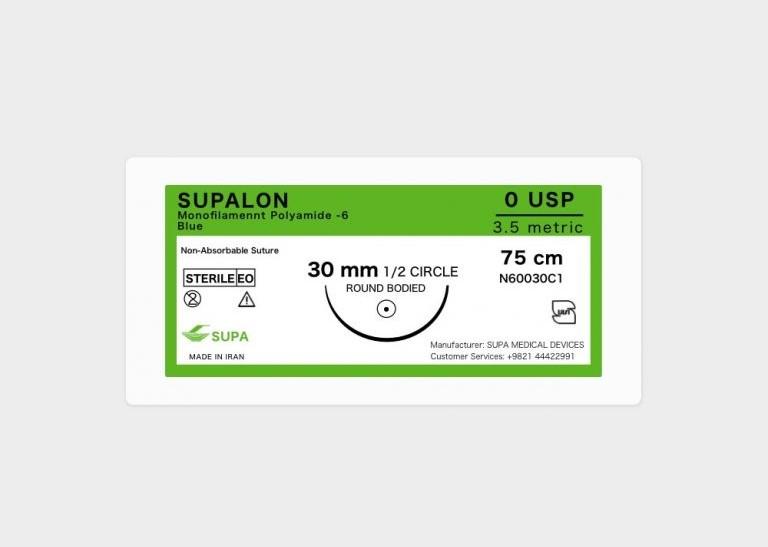 نخ جراحی نایلون راند بادید ۰ سوپا