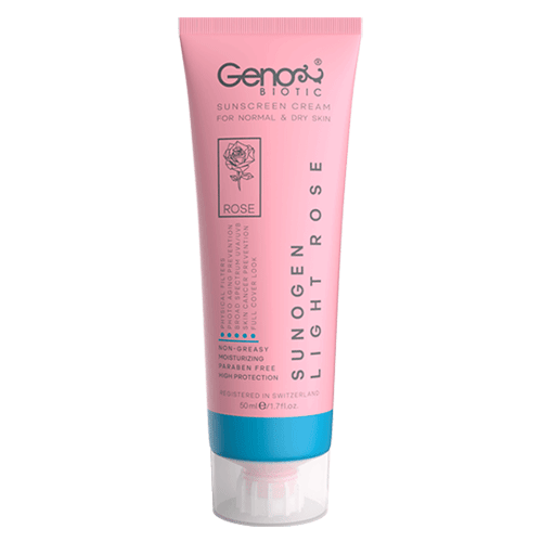 کرم ضد آفتاب پوست خشک سانوژن-رز روشن 50 spf ژنوبایوتیک