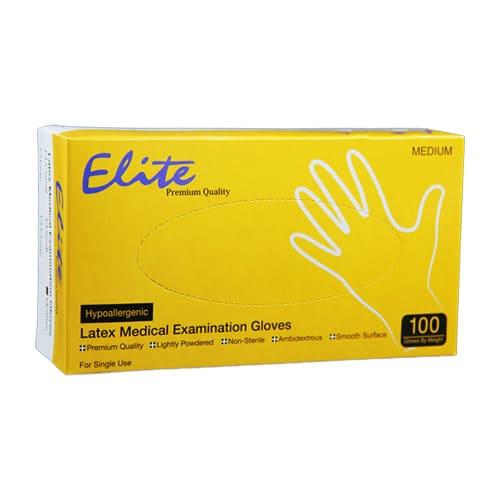 دستکش لاتکس کم پودر Elite سایز Medium