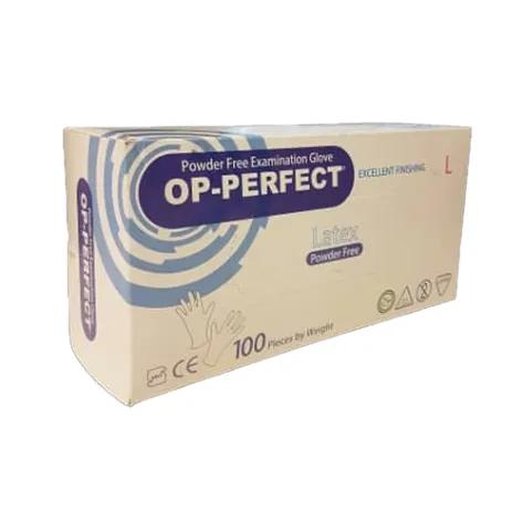 دستکش لاتکس بدون پودر سایز Large حریر OP-Perfect