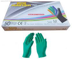 دستکش نیتریل سایز Medium رز مریم (Nitrotex)