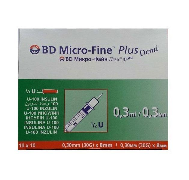 سرنگ انسولین ۰/۳ میلیلیتر BD