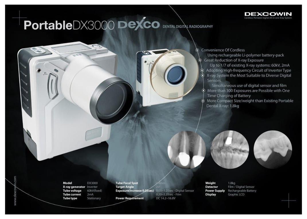 رادیوگرافی پرتابل دندان پزشکی Dexcowin مدل DX3000 قابل حمل کره Handcamنو/مدینیوم