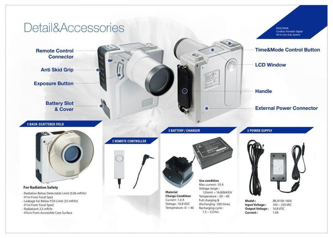 رادیوگرافی پرتابل دندان پزشکی Dexcowin مدل DX3000 قابل حمل کره Handcamنو/مدینیوم