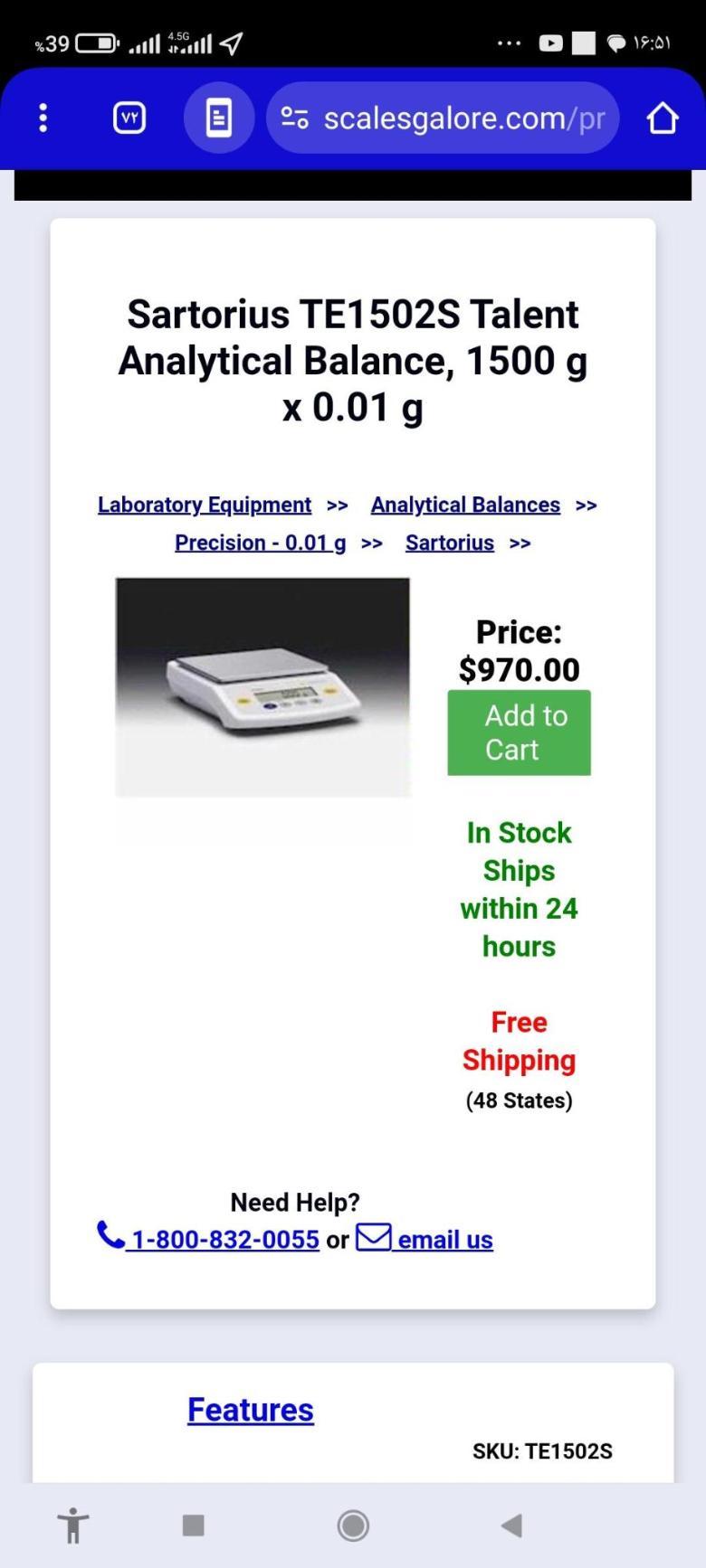 ترازوی آلمانی سارتاریوس یکصدم گرمدست دو/مدینیوم