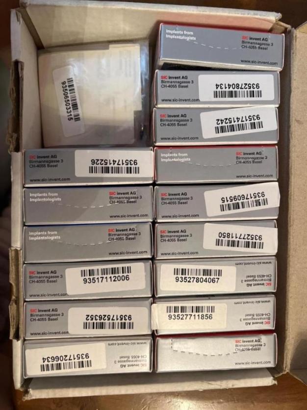 کیت ایمپلنت sic و تعداد ۱۵عدد فیکسچر sicدست دو/مدینیوم