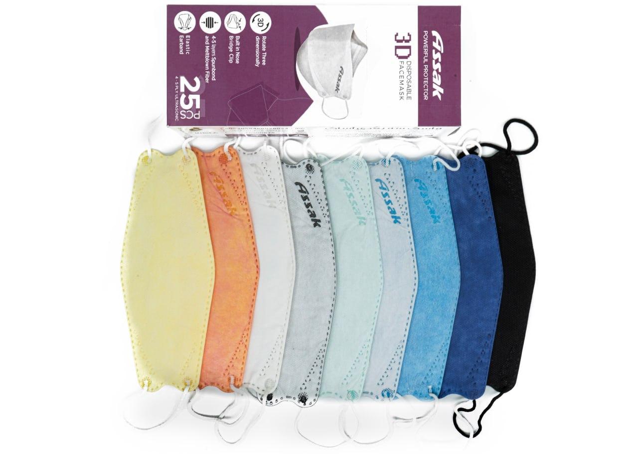 ماسک سه بعدی چهار لایه آساک بسته 25 عددینو/مدینیوم