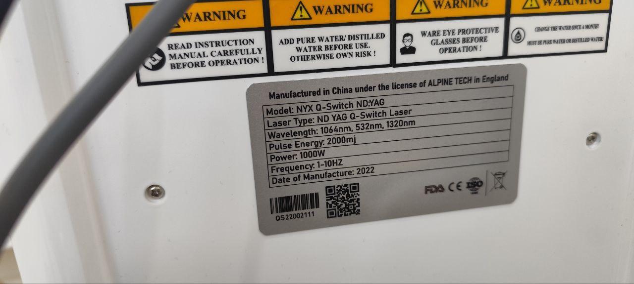 دستگاه لیزر کیوسوییچ استند کلینیکال ۲۰۲۲دست دو/مدینیوم